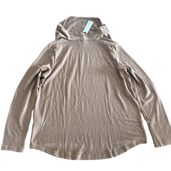 Michael Stars Harlow Cowl Neck Top Madison Brushed Jersey Camel 2196 Large - Picture 5 of 7